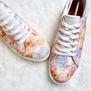 New With Box Dr Scholl’s Lifestyle Lace Up Tie Dye Sneakers Wink Lace, Blu Clay